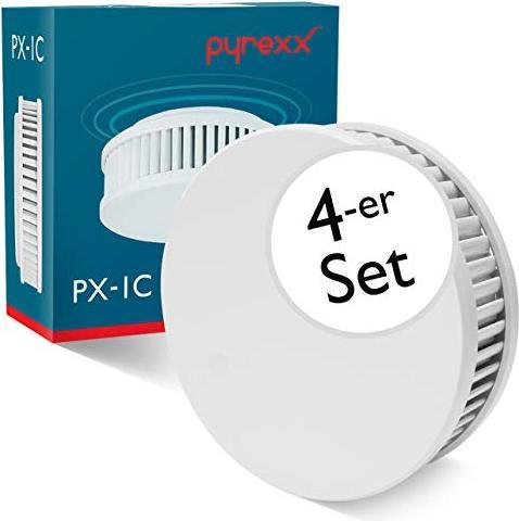 Pyrexx Rauchmelder 4-er Set, weiss