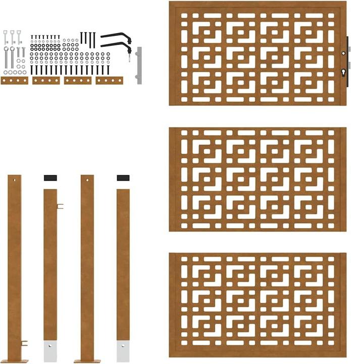 Produktbild VidaXL Gartentor 105x155 cm Wetterfester Stahl Kreuz-Design Zauntor