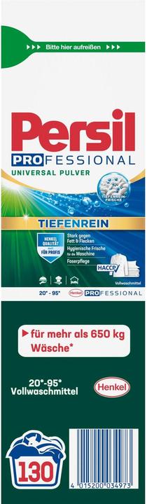 Energy Label Persil Pulverwaschmittel Universal Professional 130 WG, 7.8 kg (130 Washing cycles, Washing powder)