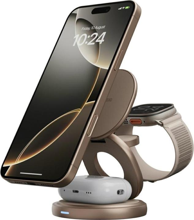 Immagine prodotto Energea Wireless Charger Bazic Gomag Gyre Foldable 3in1 15W Fast Charging gold (15 W)