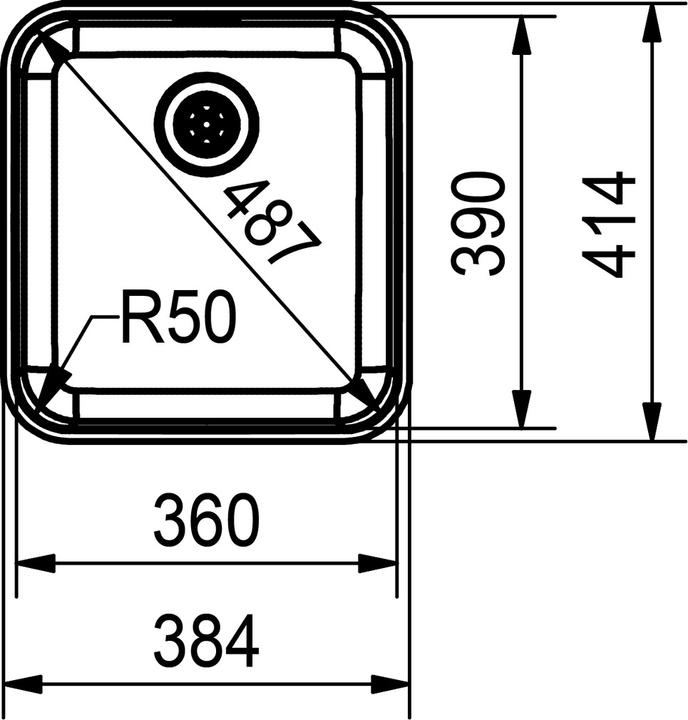 Immagine prodotto Franke 122.0086.117 Vasca sottoelemento Largo (Lavandino montato in alto, 38.40 cm, 41.40 cm)