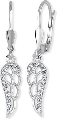 Brilio Silver - Glittering silver earrings Angel wings 436 001 00569 04