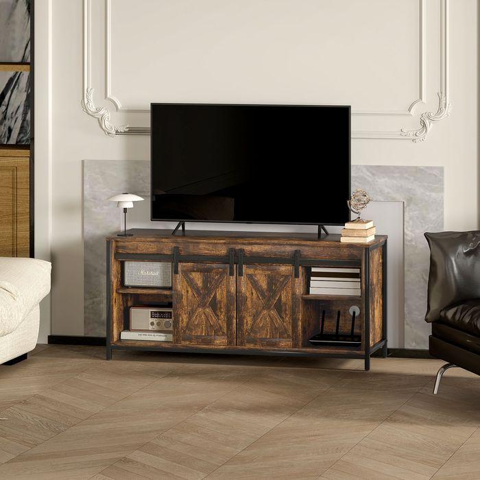 Actual product image Swisshandel24 TV-Schrank, Fernsehtisch für Fernseher bis zu 60 Zoll, Lowboard, Fernsehschrank (120 x 40 x 54 cm)