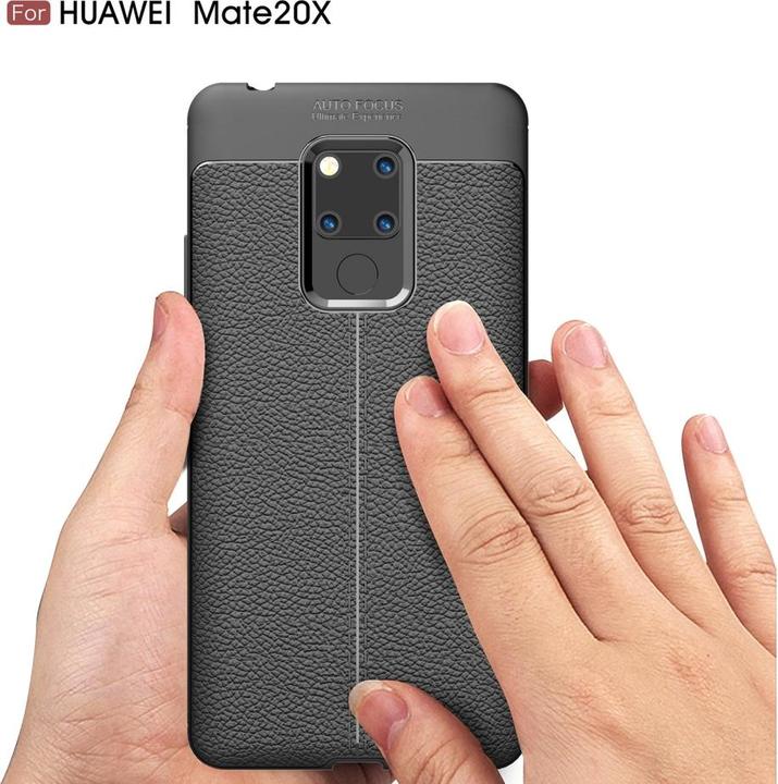 Actual product image Screenguard Huawei Mate 20 X Case Leather Design TPU Cover (Mate 20 X)
