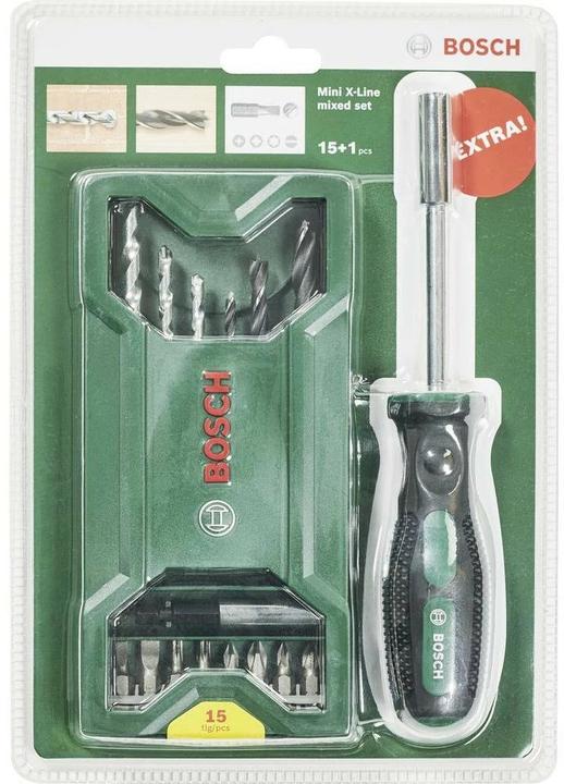 Produktbild Bosch Zubehör 15-tlg. Mini-X-Line Mixed Set + Handschrauber (5-8 mm (Steinbohrer))