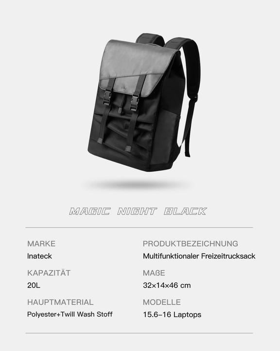 Immagine prodotto Inateck Notebook-Rucksack BP01008 black 20L (20 l)