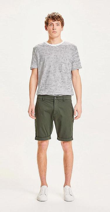 KnowledgeCotton Apparel CHUCK Regular Chino Poplin Shorts Forest Night (33)