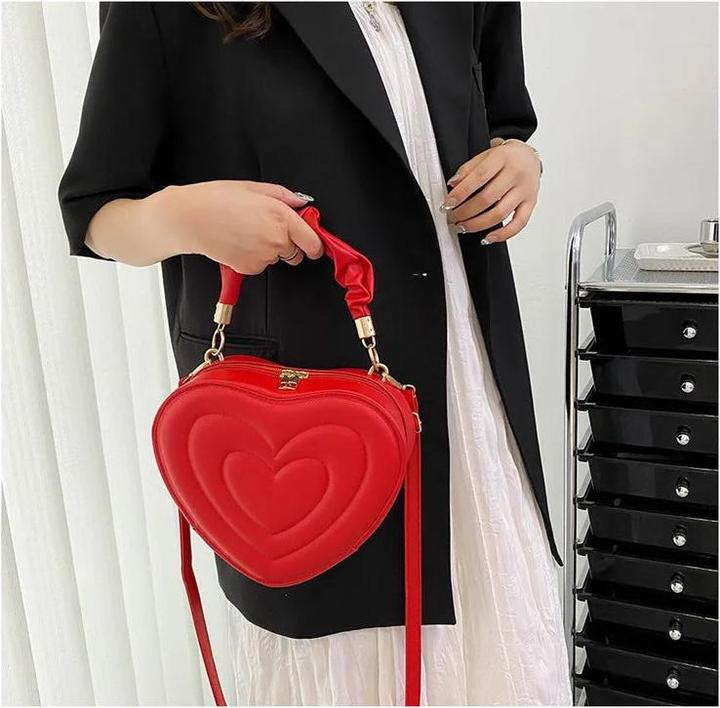 Produktbild Only-Bags.Store Love Heart Shape Umhängetasche Small Handbags Designer Crossbody Bags Solid Pu Leather Top Handle