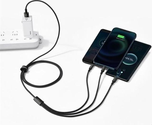 Actual product image Baseus USB A – USB C, Lightning, USB Micro B (1.50 m, USB 2.0, 66 W)