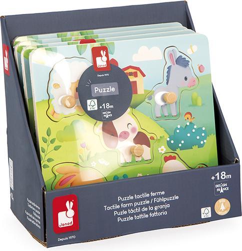 Actual product image Janod Farm tactile puzzle (5 pieces)