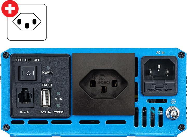 Immagine prodotto Ective TSI 10 Sinus-Wechselrichter 1000W 12V mit Netzvorrangschaltung (CH-Stecker)
