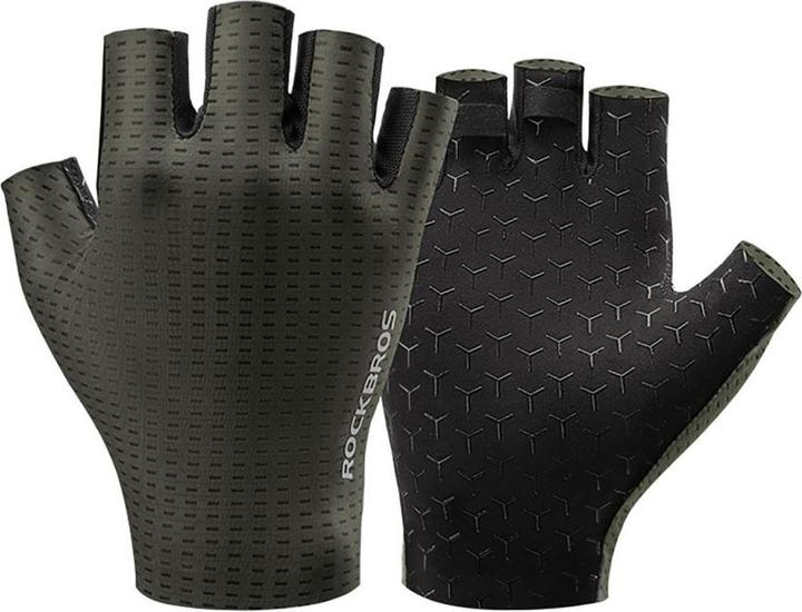 Rockbros Breathable Short Finger Cycling Gloves Size: M - Green (M)