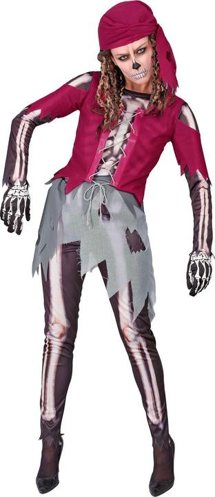 Image du produit Widmann Squelette de pirate costume femme chemise avec corset et jupe, leggings, foulard (L)