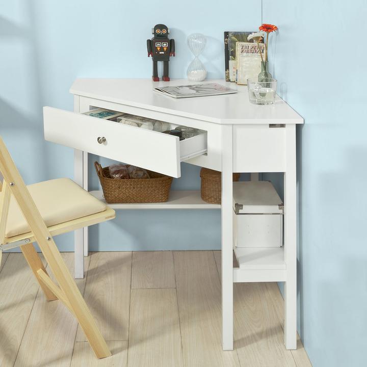 Actual product image SoBuy Corner desk with shelf and drawer (76 x 76 x 76 cm)