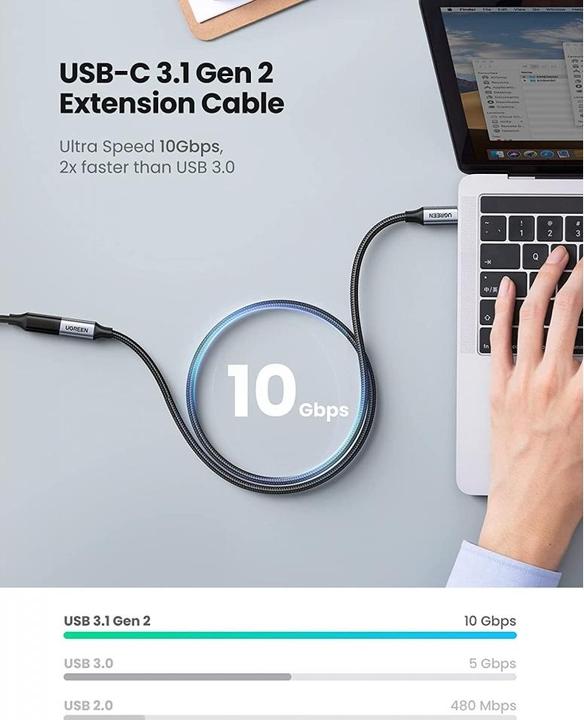 Produktbild Ugreen USB C – USB C (1 m, USB 3.1)