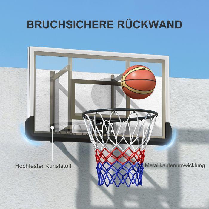 Actual product image Swisshandel24 Basketballkorb mit Rückwand für Outdoor & Indoor Wandmontage Schwarz, ø45cm