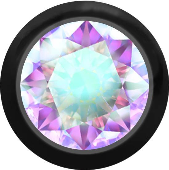 Produktbild Star Piercing Kugel schwarz mit Kristall multicolor (Titan G23, ohne Messing)