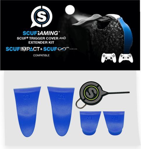 Image du produit Scuf Kit de couverture et de rallonge de gâchette bleu (PS4)