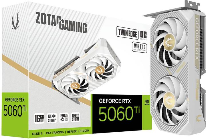 Immagine prodotto Zotac GAMING GeForce RTX 5060 Ti 16GB Twin Edge OC GDDR7 3xDP 1xHDMI White Edition (16 GB)