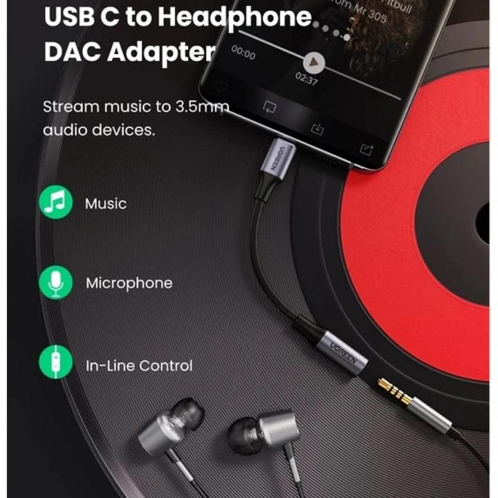 Produktbild Ugreen USB-C zu 3.5mm Buchse Adapter mit DAC Chip (USB Typ C, 3.5mm Klinke)
