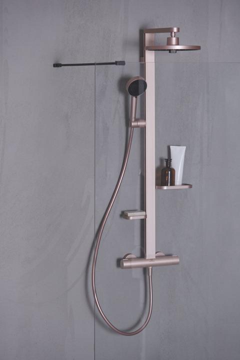 Produktbild Ideal Standard Duschsystem Alu+: Ceratherm Brausethermostat 2 Ablagen, 2F-Handbrause, 2F-Kopfbrause
