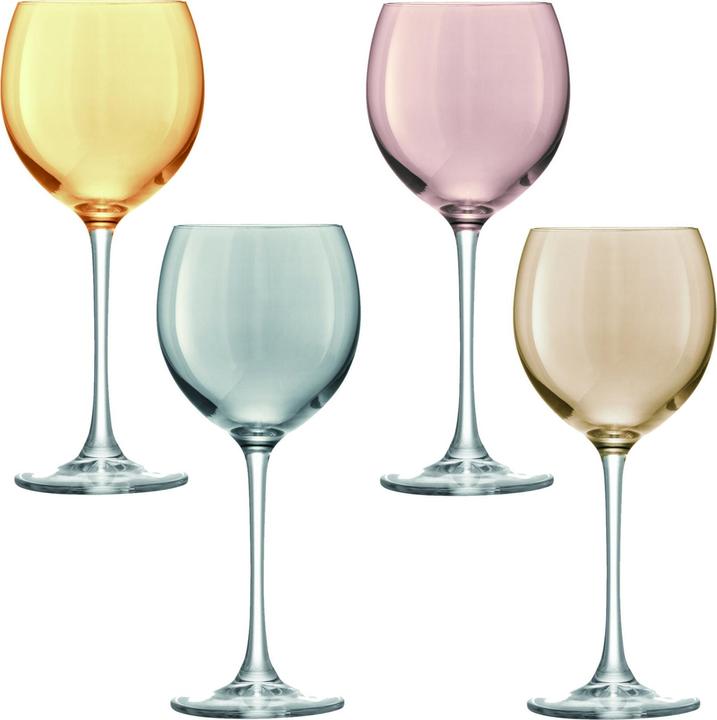 Actual product image LSA Set of 4 polka wine glass 400ml - metal assorted (40 cl, 4 Glasses, Wine glasses set)