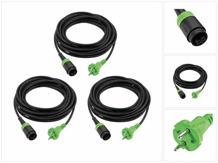 Image du produit Festool plug it Câbles secteur en caoutchouc H 05 RN-F 2x1 4m 240V - 3 pcs. (499851) (4 m)
