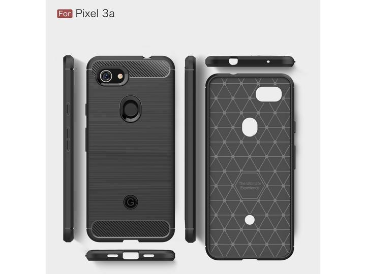 Produktbild Screenguard Google Pixel 3a Hülle Carbon Brushed Soft TPU (Google Pixel 3a)