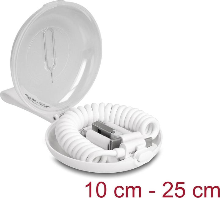 Immagine prodotto Delock 5 in 1 Cavo USB per dati e ricarica e adattatore PD 3.0 60 W bianco (0.10 m, USB 2.0)