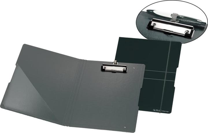 Produktbild Herlitz Klemmbrett-Mappe easy orga to go, schwarz DIN A4, aus Polyfoam-Kunststoff, vernickelte Klemmmechanik (24 x 33 cm)