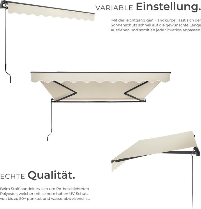 Actual product image tectake Jointed arm awning Ornella with wall bracket (3 m)