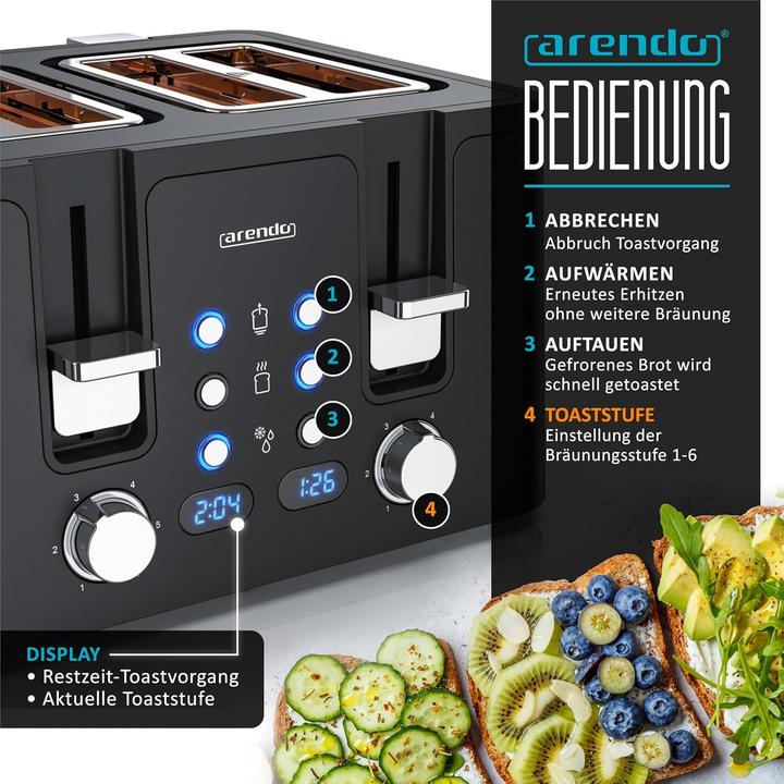 Immagine prodotto Arendo Toaster Manana X2 für 4 Scheiben
