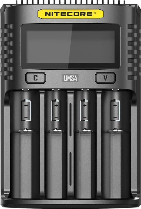 Nitecore UMS4 USB-Schnell-Ladegerät (1 Stk., AAA, AA, Ladegerät inkl. Akku)