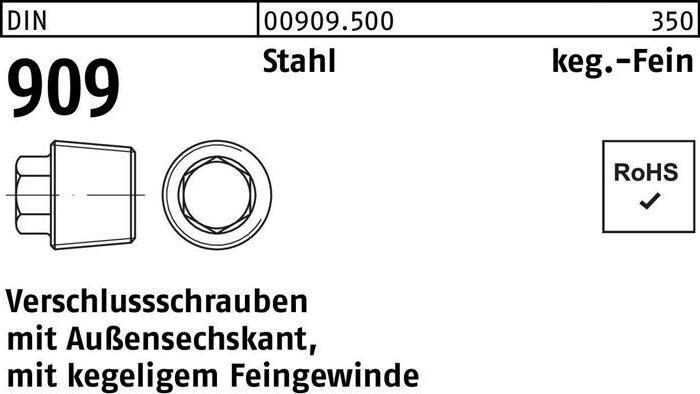 Produktbild Verschlussschraube DIN 909 m.Aussen-6-kant M 16 x 1,5 Stahl