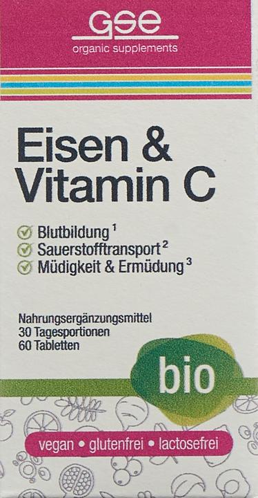 Produktbild GSE Eisen + Vitamin C Complex Bio Tabl (60 Stück, Tabletten, 123 g)