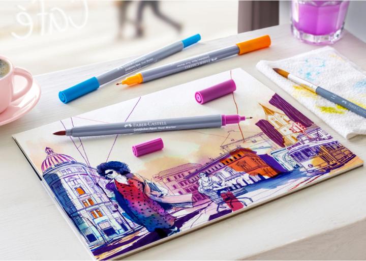 Produktbild Faber-Castell GOFA AQUA DUAL MARKER - Farbstoffmarker (Blumen, 0.40 mm, 6 x)