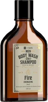 Immagine prodotto Hiskin Hiskinmen Whisky 3-In-1, lavaggio e shampoo per capelli e barba - 100ml (100 ml, Shampoo liquido)