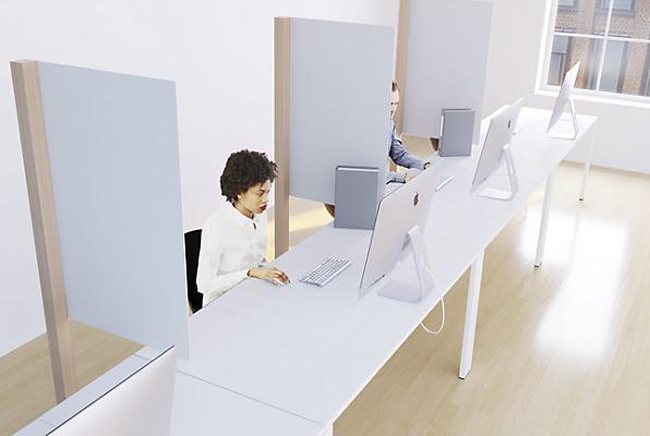 Actual product image Paperflow Protective partition with base, HxW 1760 x 980 mm, wall colour white.