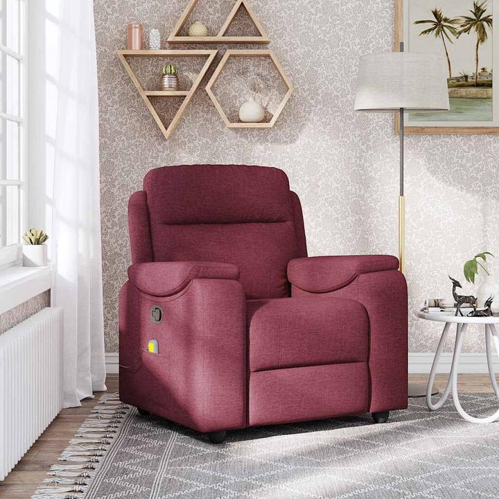Produktbild VidaXL Massagesessel Weinrot Stoff Massage TV-Sessel