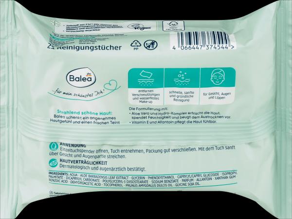 Actual product image dm Balea Refreshing 3in1 (Facial cleansing wipes)