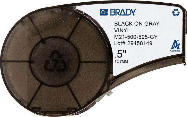 Actual product image Brady M211 and M210, vinyl labels for indoor and outdoor use