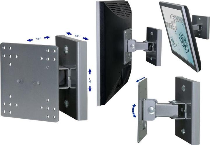 Produktbild R-Go Tools Steel Hook Up Wandhalterung, verstellbar, silber - Klammer für LCD-Display - Sta (Wand)