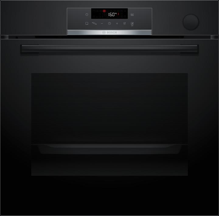 Bosch Hausgeräte Serie 4, Einbau-Backofen mit Dampfunterstützung, 60 x 60 cm, Schwarz, HRG532BB3