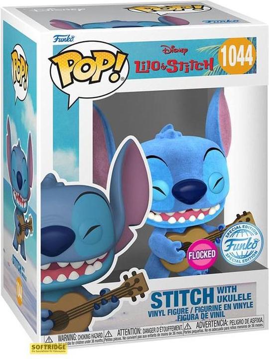 Produktbild Funko DISNEY - POP N° XXX - Ukelele Stitch (FLOCKED) +T-shirt (XL)
