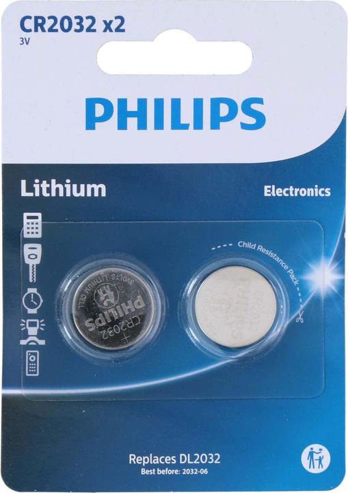 Philips CR2032P2/01B (2 pcs., CR2032, 210 mAh)
