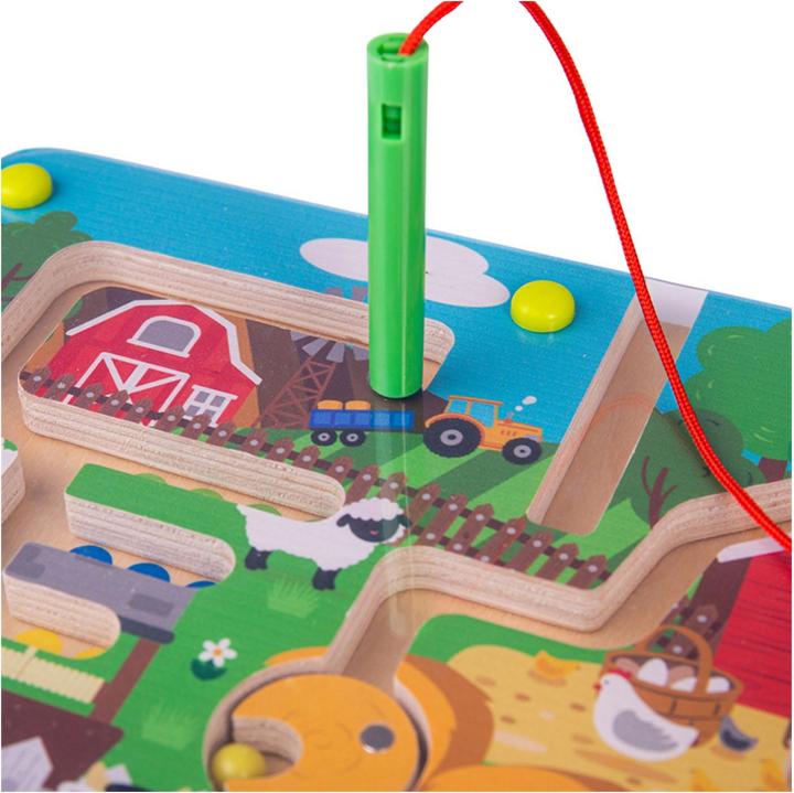Produktbild Bigjigs Magnetisches Labyrinth-Spiel - Farm (4 Teile)