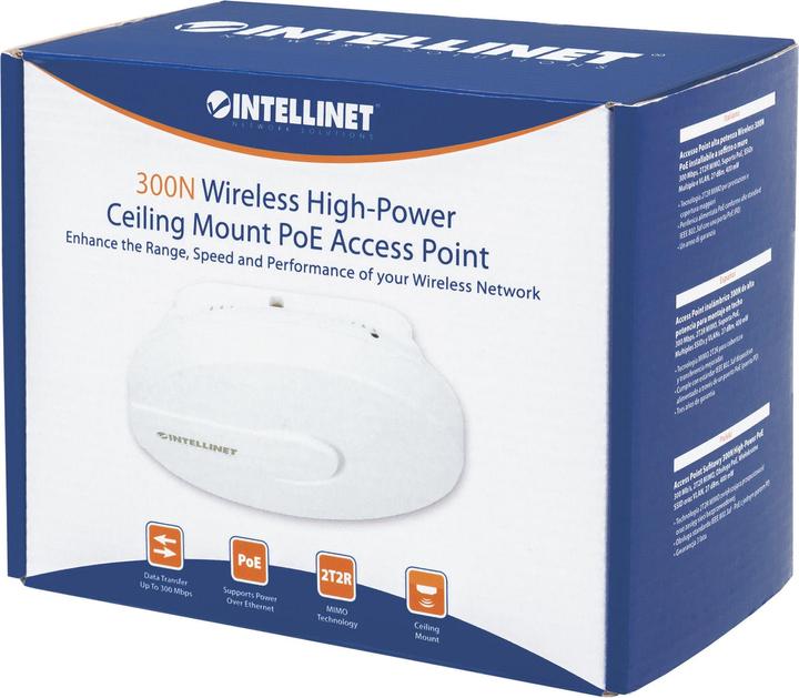 Immagine prodotto Intellinet Punto di accesso wireless 300N PoE ad alta potenza per il montaggio a soffitto