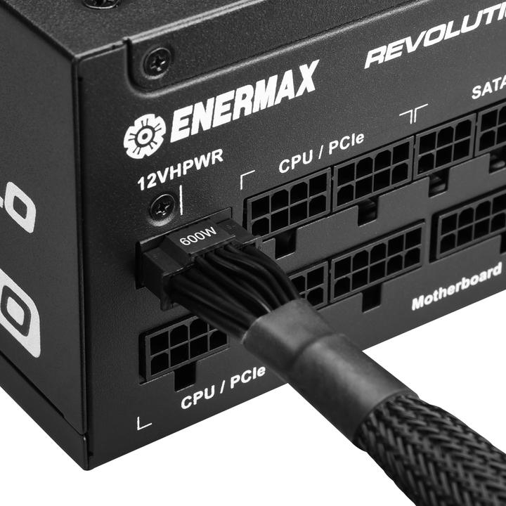 Actual product image Enermax REVOLUTION ATX3.0 Enthusiast Gaming Streaming ATX PSU 1000W 80Plus Gold PCIe 5.0 Ready Full- (1200 W)