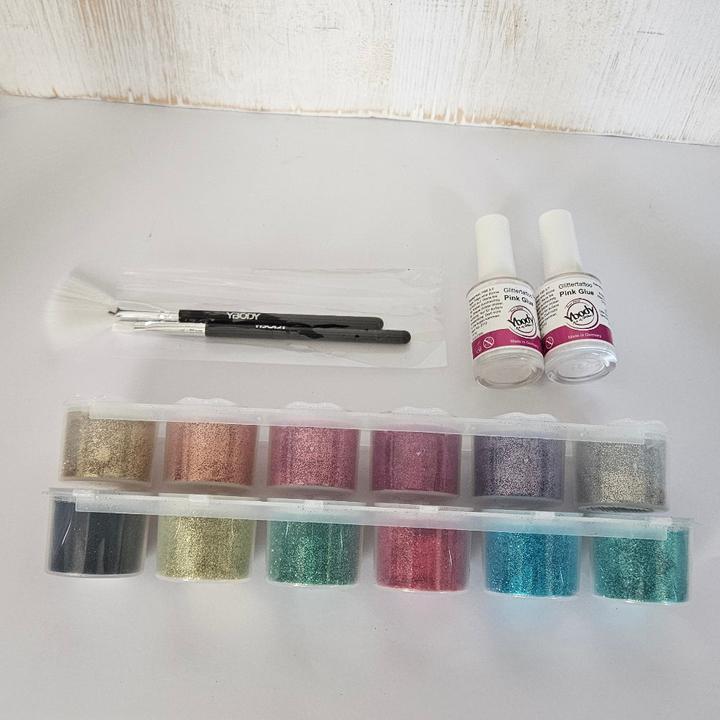 Actual product image Ybody Glitter Tattoo Free Hand Set