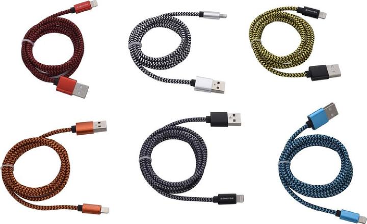 Produktbild Tekmee Ladekabel Lightning Nylon 1m sortiert (1 m)